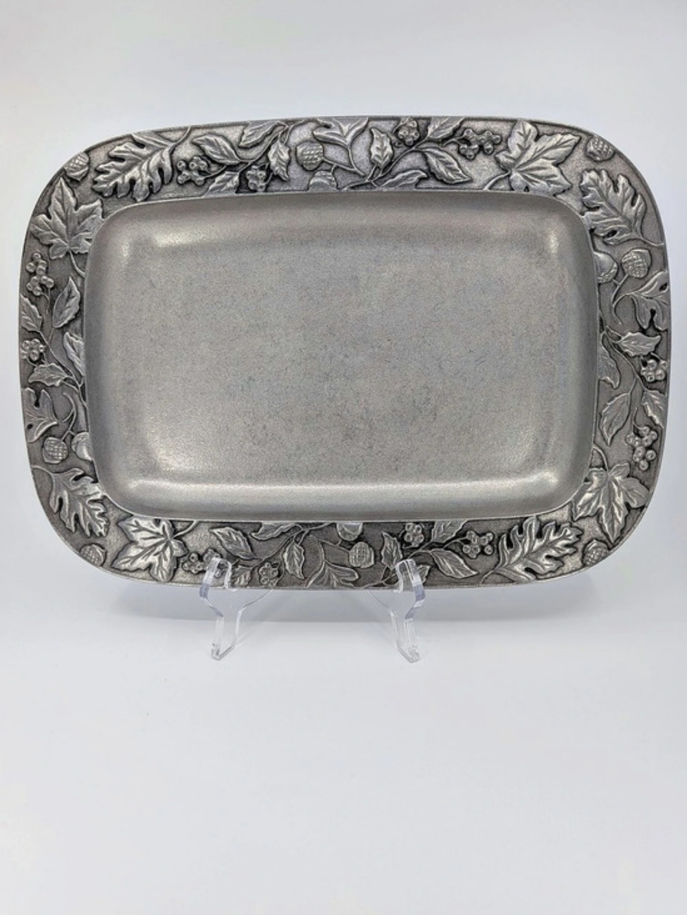 Longaberger 2001 Pewter Falling Leaves Serving Tray
